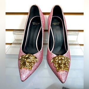 VERSACE Palazzo Pink Swarovski Crystal Pumps